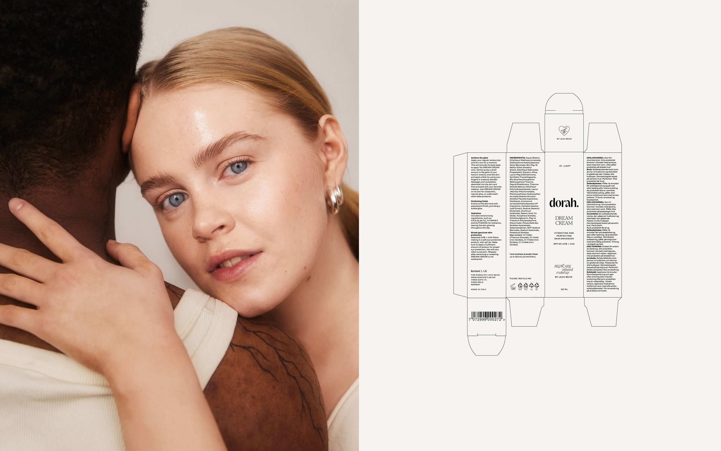 Dream Cream, kampanjebilde og emballasje
