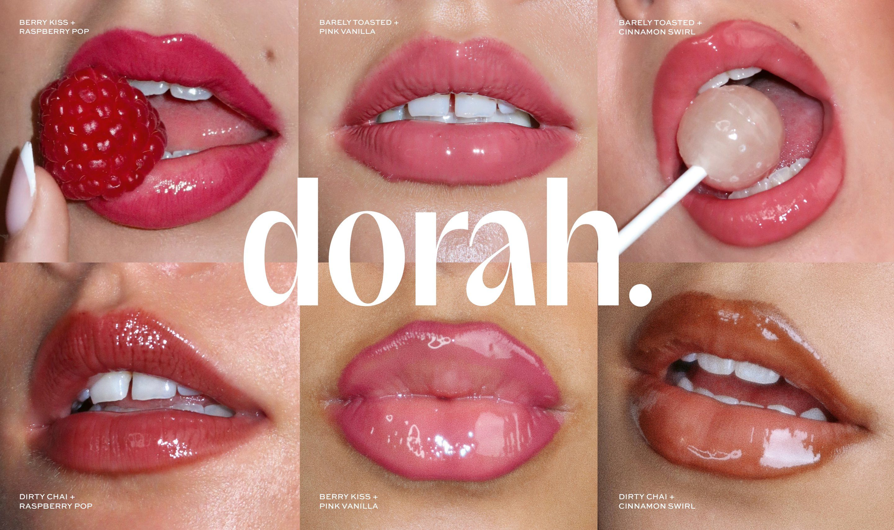 Dorah lip glaze, seks kombinasjoner