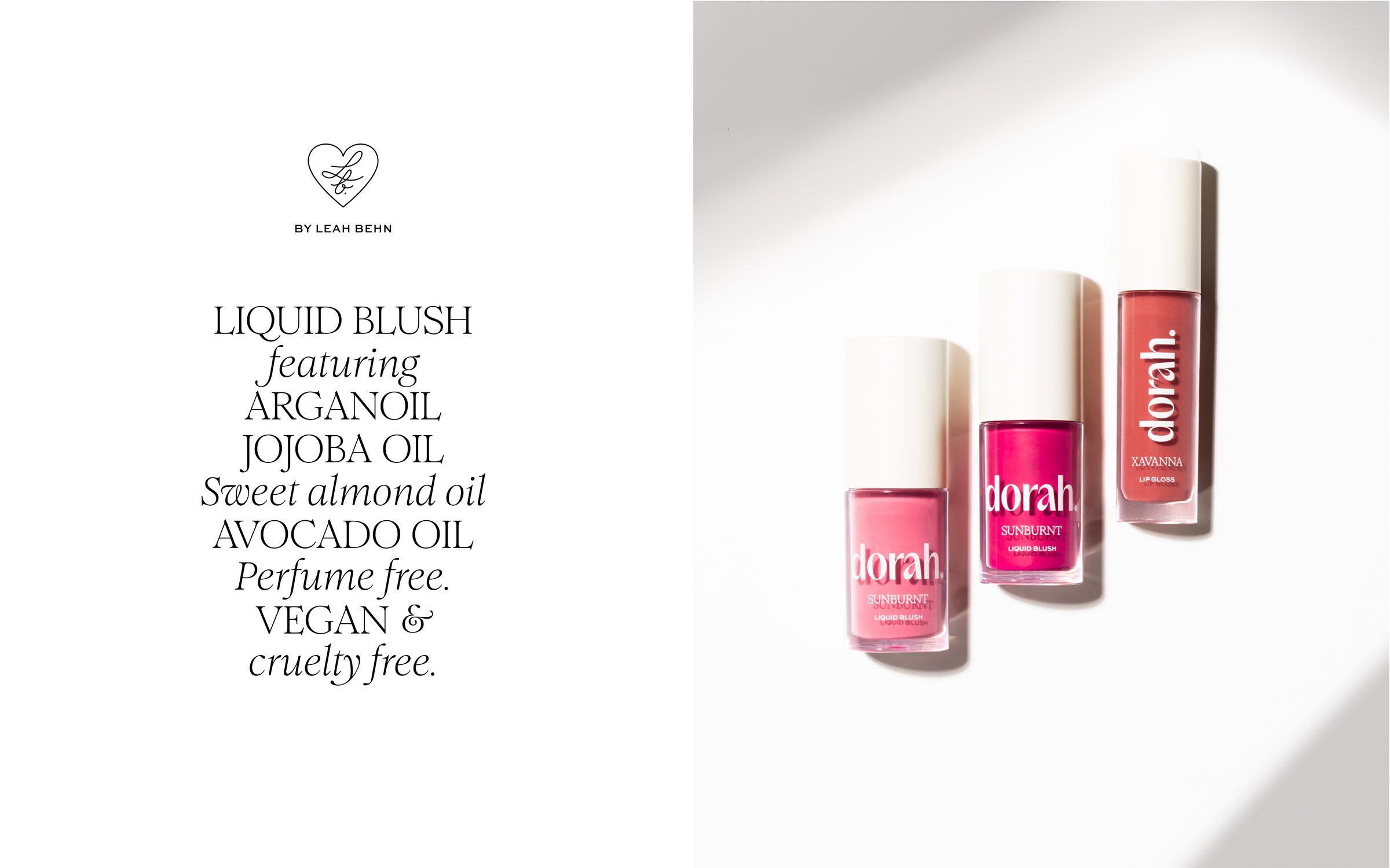Liquid Blush, tekst og produkt