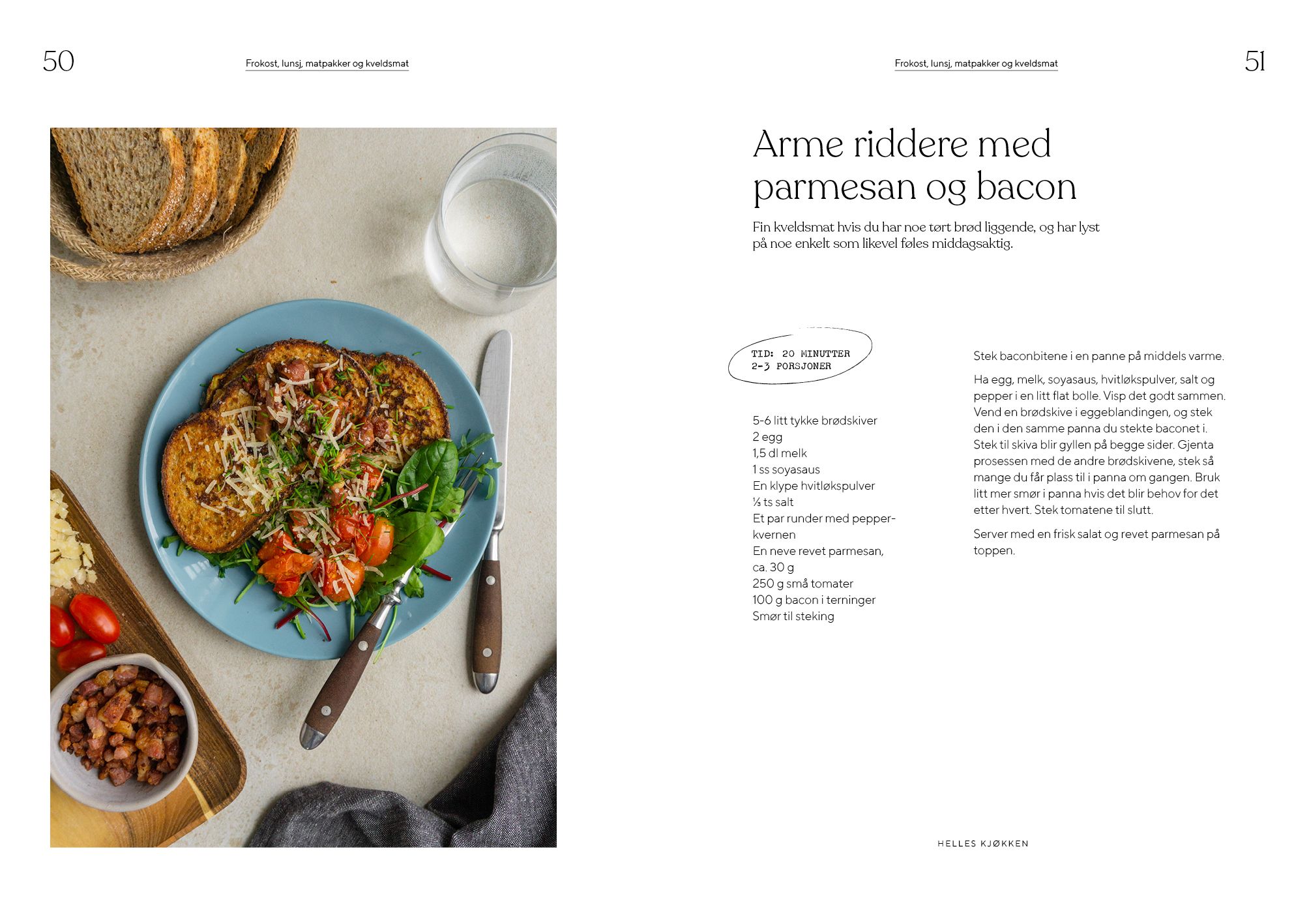 Arme riddere med parmesan og bacon