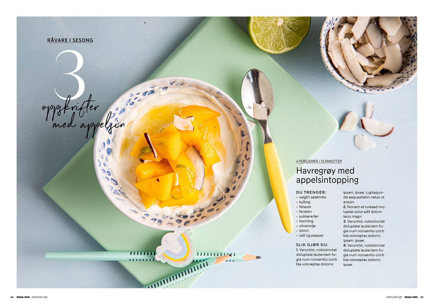 3 oppskrifter med appelsin